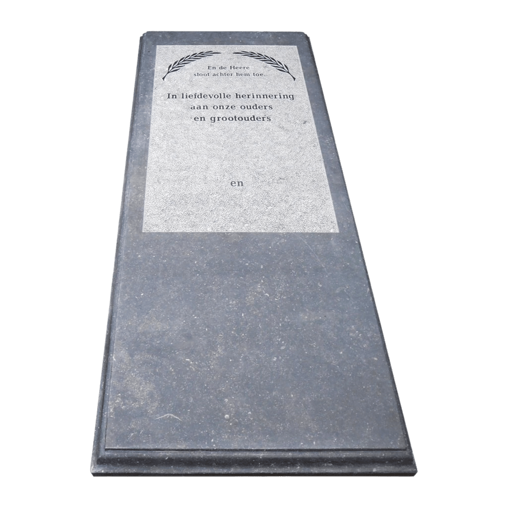 Harvas grafzerk letterplaat en zuil